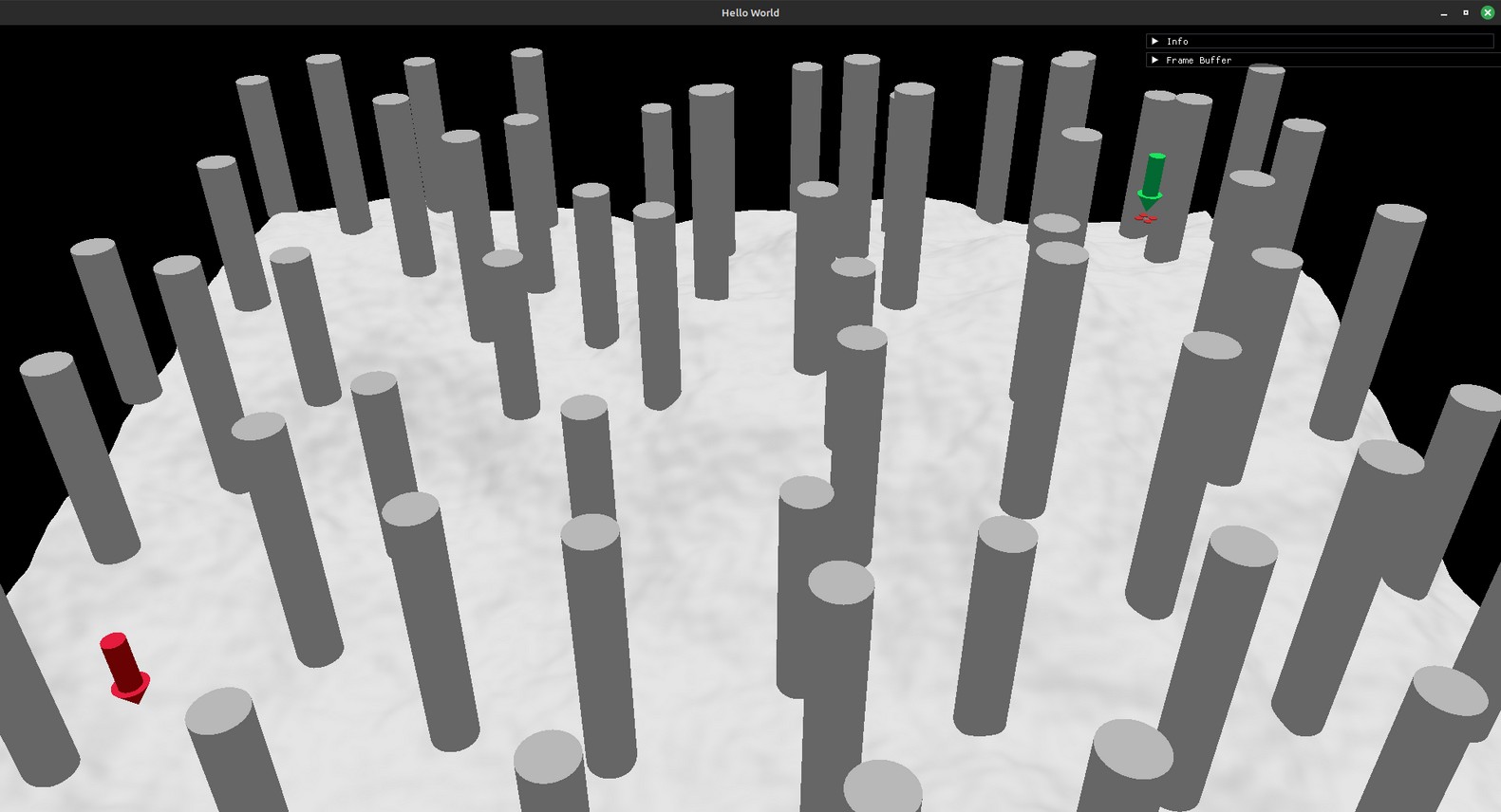 The dataset generator's viewer, showing a procedural forest scene.