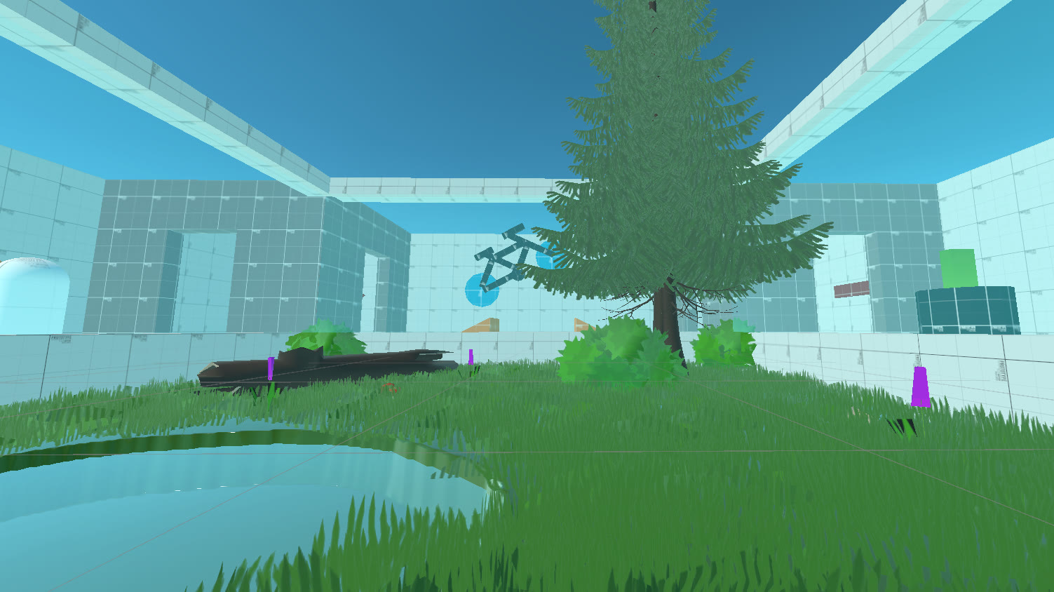 Courtyard area of the experimental level.